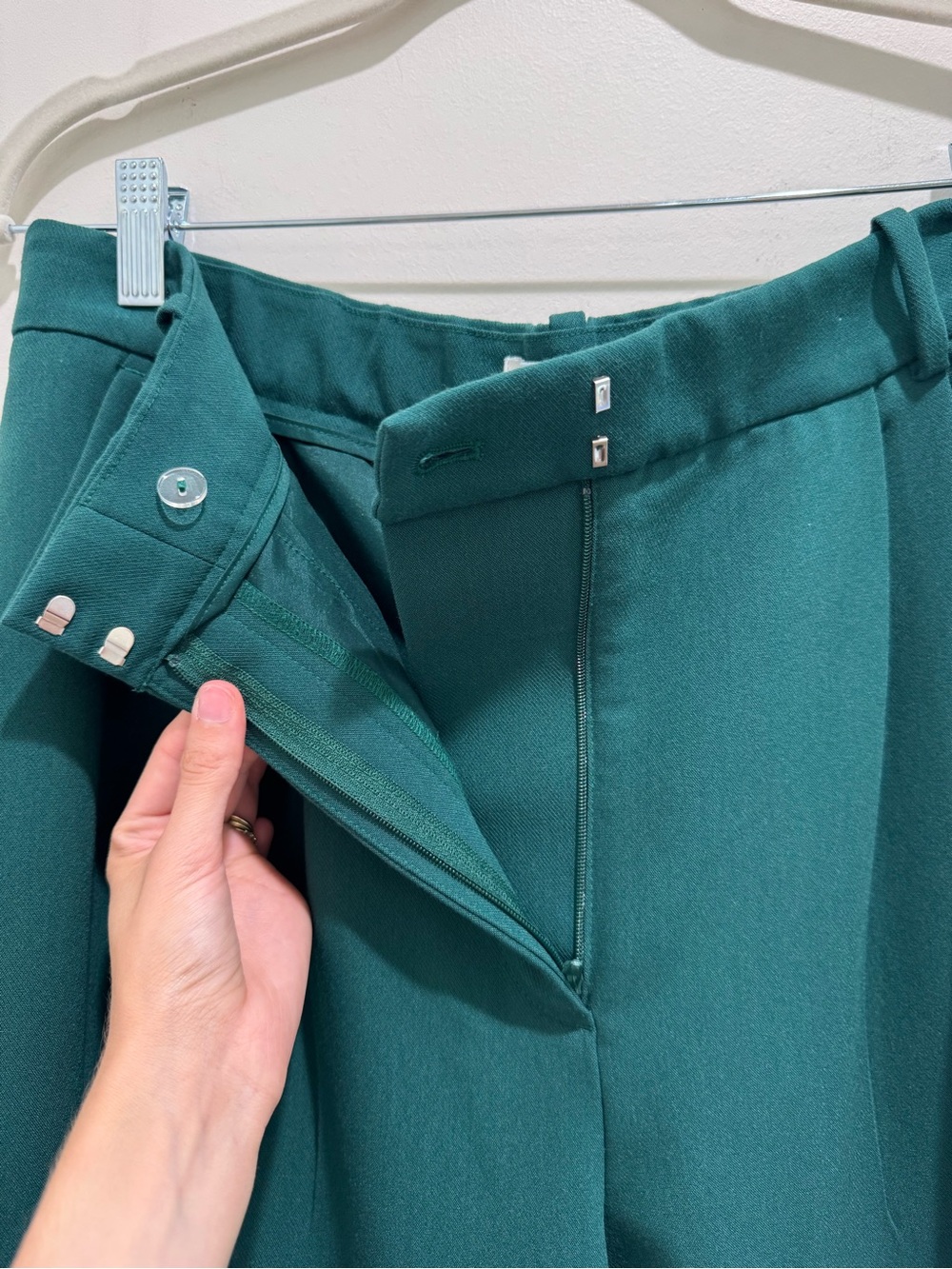 Abercrombie & Fitch Curve Love Wide Leg Trouser Pants Green Size 14L - Picture 6 of 9
